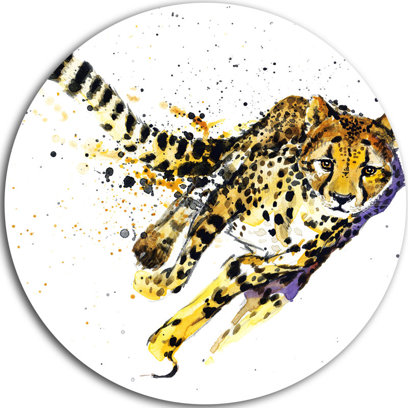 DesignArt 'Cheetah Illustration Artwork' Graphic Art Print on Metal Wayfair